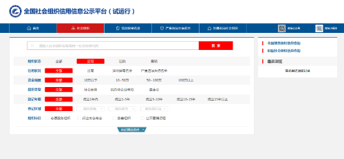 中国社会组织政务服务平台